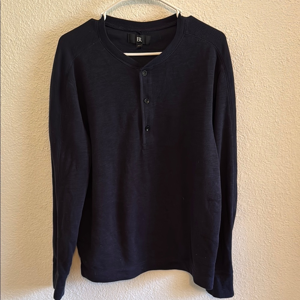 Banana Republic Men's Navy Henley Shirt